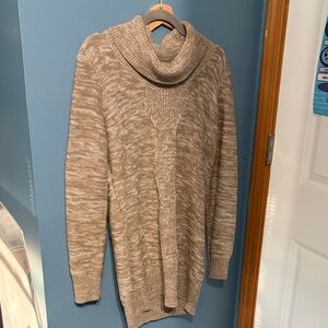 AGB Women's Cowl Neck Sweater in Tan
